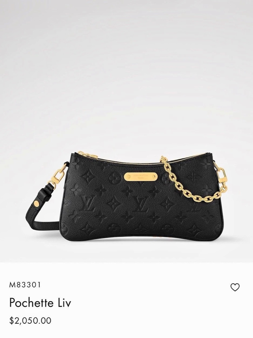 Louis Vuitton Pochette Liv Black Monogram